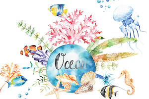 Watercolor Ocean set