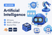 20 Artificial Intelligence 3D Icons, an Object 3D Model by Bilicube Studio (Thumbnail 1 of 6)