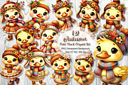 Autumn Cute Duck Clipart Sublimation, a Seasonal Illustration by V Design Creator (Thumbnail 1 of 7)