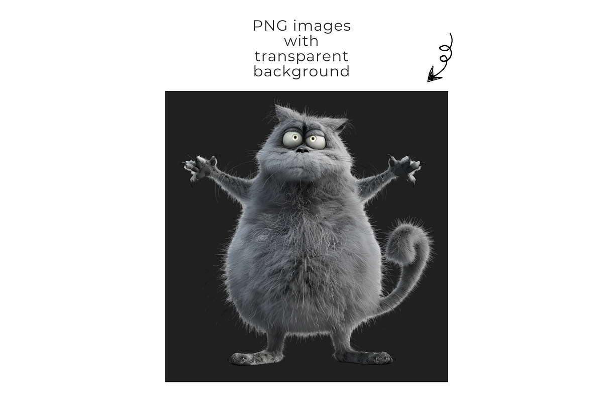 Quirky Cat Clipart, Vol 1, 52 PNG, an Animal Illustration by EllyandLima (Photo 3 of 8)