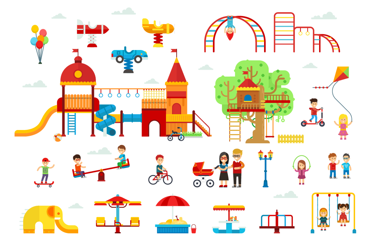 Park elements for map, flat vector, an Object Graphic by Bezvershenko (Photo 6 of 8)