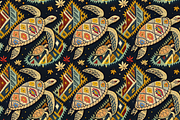 A set of seamless turtles patterns, a Pattern Graphic by Designs by Helen Trupak (Thumbnail 2 of 4)
