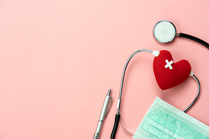 Table top view stay at home stock photo containing background and cardiology