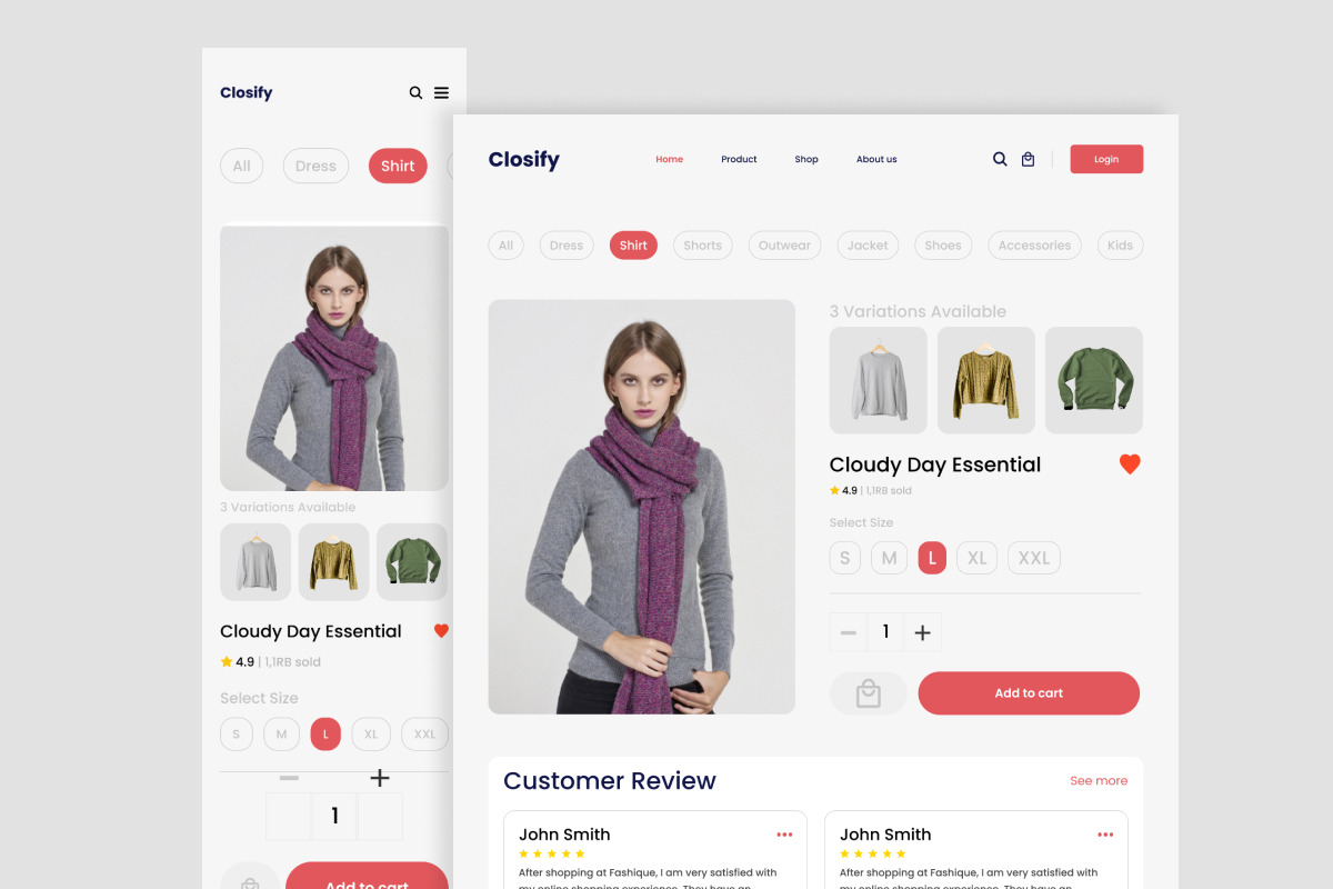 Clasify - Fashion Landing Page, a Landing Page Template by trabaskriya (Photo 3 of 5)