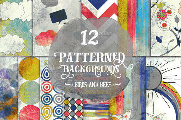 Textured Birds Digital Paper Pack
