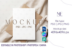 Boho 5x7 Greeting Card Invite Mockup