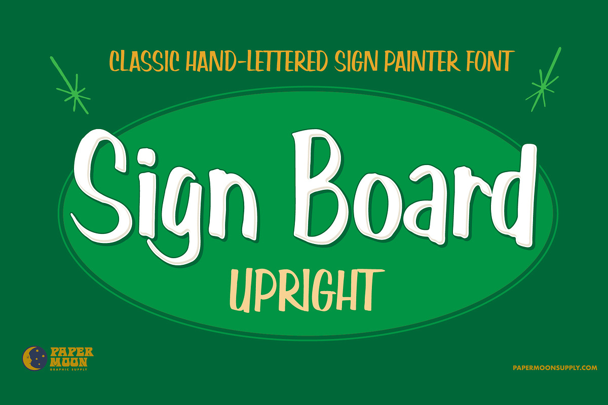 Signboard Upright Sign Painter Font, a Handwritten Font by Paper Moon Graphic Supply (Photo 1 of 14)