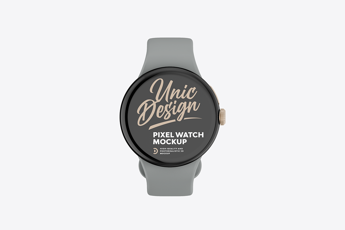 Pixel Watch Mockup, a Wearable Device Mockup by UnicDesign (Photo 3 of 7)