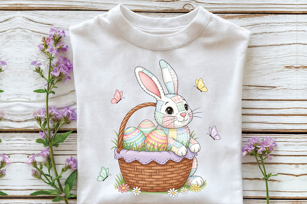 Patchwork Easter Bunny PNG, Cute Eas, an Illustration by DreamPrint404 (Photo 2 of 6)