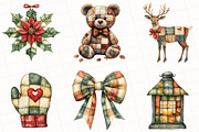 Patchwork Christmas Clipart, an Illustration by OK Design (Thumbnail 5 of 5)