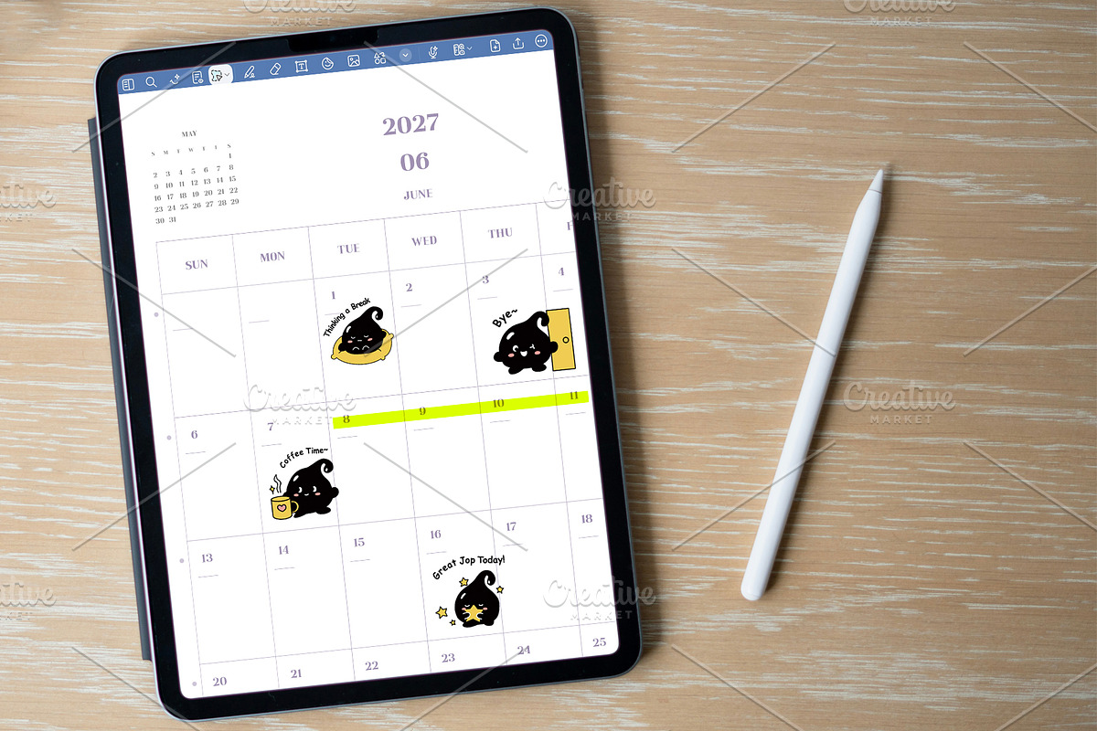 Cute Digital Stickers for GoodNotes, a Stationery Template by dott (Photo 3 of 6)