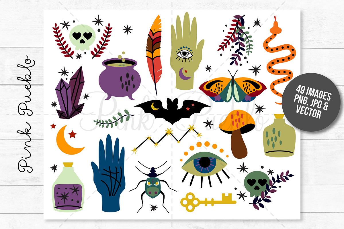 Magic and Occult Clipart and Vectors, an Illustration by PinkPueblo (Photo 3 of 4)