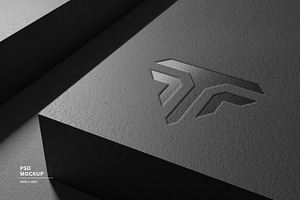 Paper Black Luxury Logo Mockup Psd