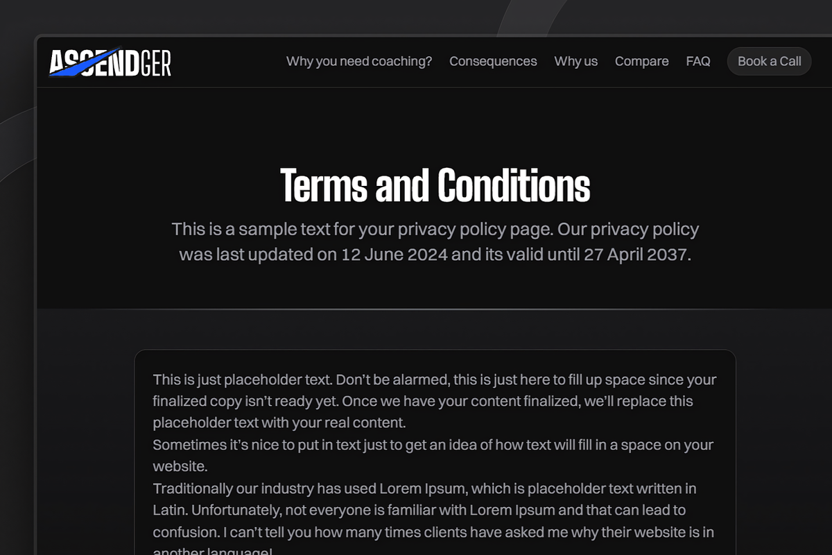 Ascendger: Framer Template for Coach, a Landing Page Template by hueMubin (Photo 10 of 10)