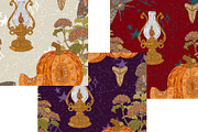 Pumpkin, Hawk Moth, Kerosene Lamp, a Pattern Graphic by NayaChu (Thumbnail 5 of 9)