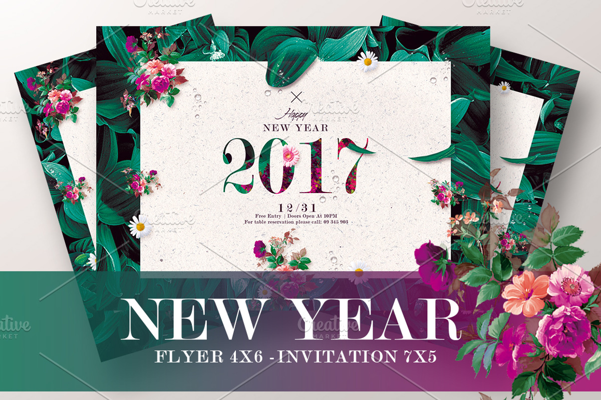 Classy New Year - Floral Invitation, a Templates & Theme by Rome B Creation (Photo 2 of 4)