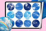Procreate Cloud Sky texture brushes, a Brush Add-On by Revabrush (Thumbnail 7 of 9)