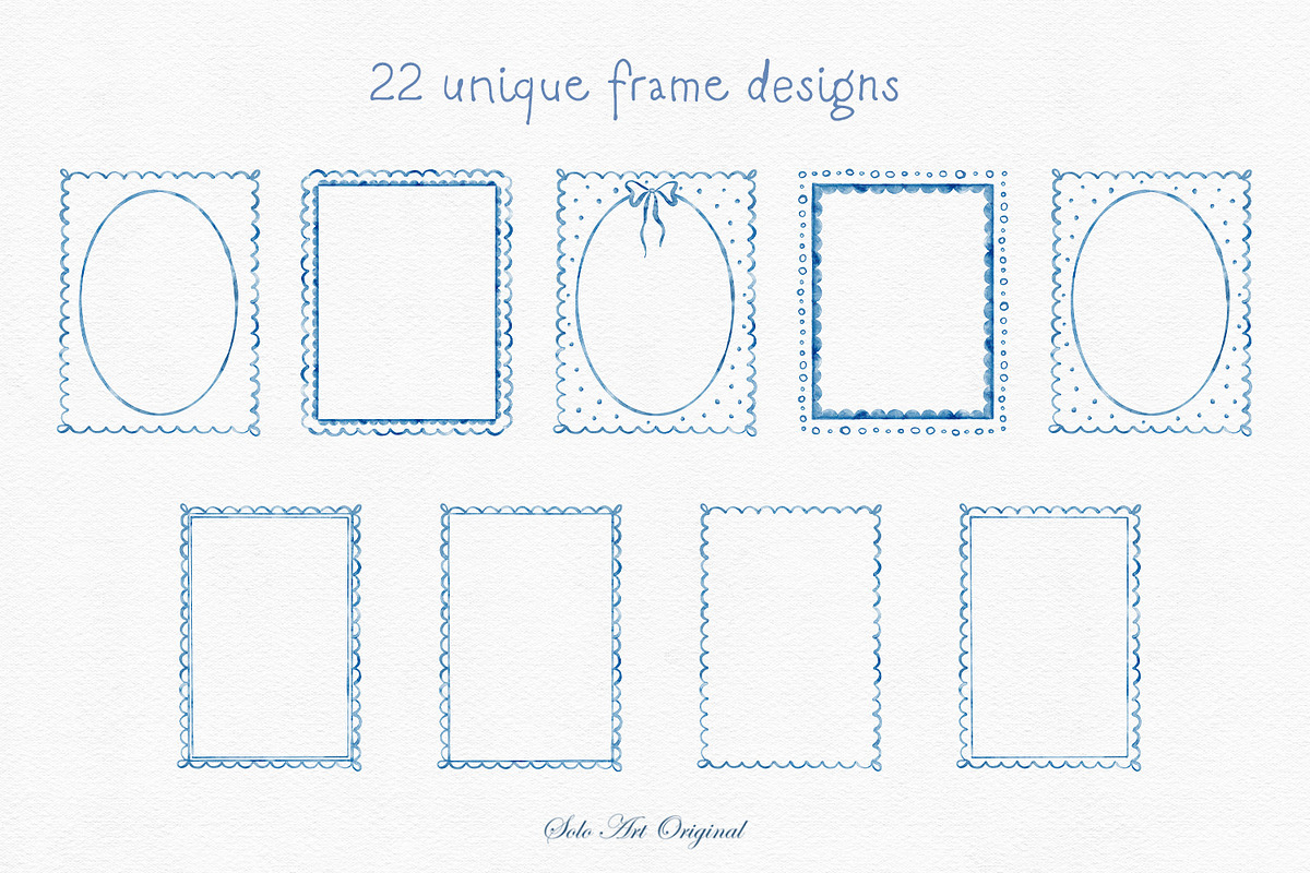 Borders Frames Watercolor Bundle, an Object Graphic by Solo Art Original (Photo 3 of 12)