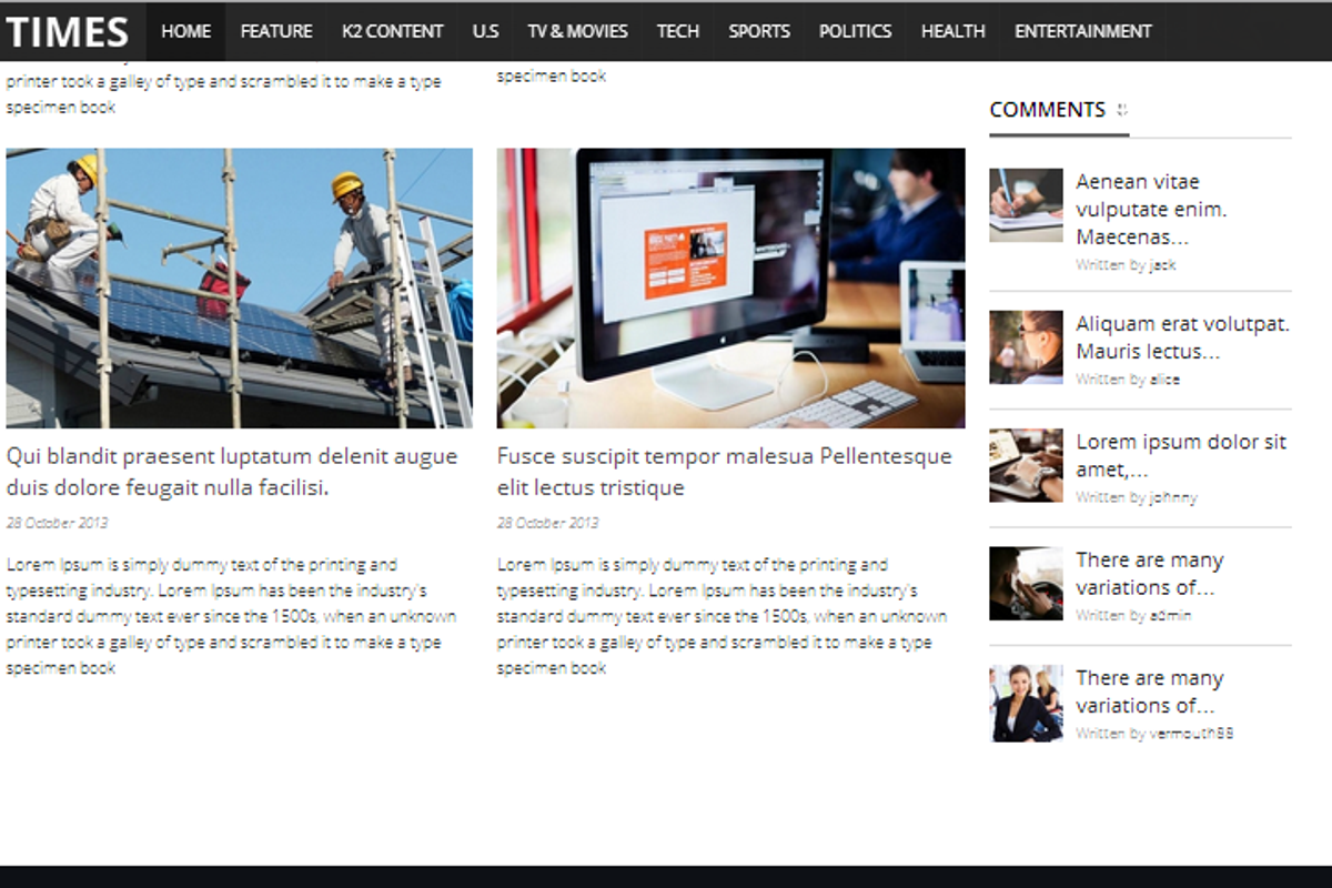 Times - News & Magazine Template, a Websites & App Template by JoomlaUX (Photo 4 of 4)