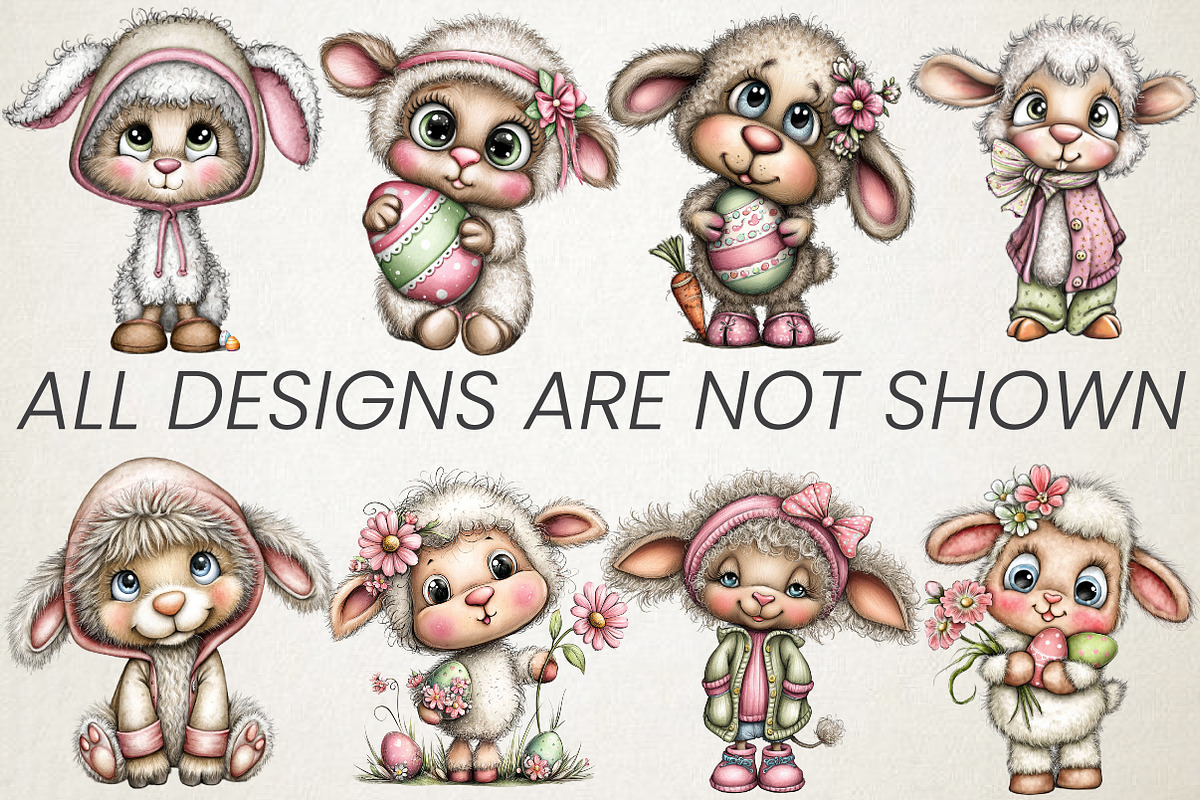 Quirky Easter Lamb Clipart Bundle, an Animal Illustration by RobertsArt (Photo 3 of 5)