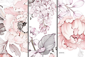 Pink Watercolor Peonies Pattern