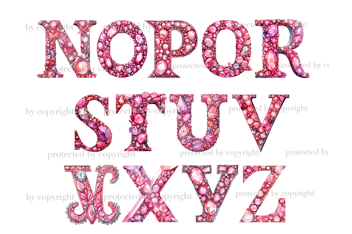 Pink Fashion Alphabet, a Decorative Illustration by GlamArtZhanna (Photo 3 of 5)