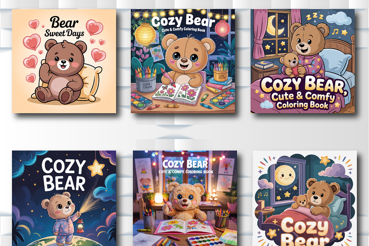 Cozy Bear Cute & Comfy Coloring Book, an Education Illustration by Design Home (Photo 2 of 5)
