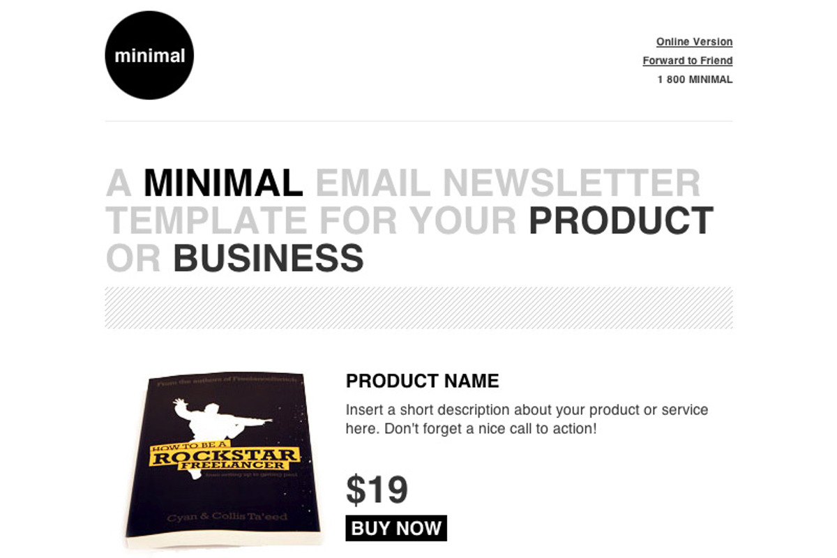 Cardeo Minimal HTML Email Template, a Websites & App Template by Cardeo (Photo 4 of 5)