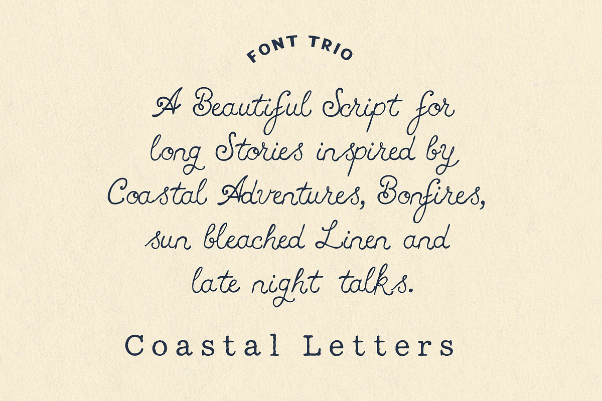 Handwritten Coastal Font Trio, a Handwritten Font by Laras Wonderland (Photo 9 of 15)