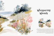 watercolor forest landscape clipart, a Decorative Illustration by Patishop Art (Thumbnail 5 of 8)