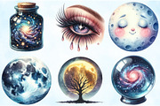 Watercolor Night Time Clipart, an Illustration by Craft Nest (Thumbnail 4 of 6)