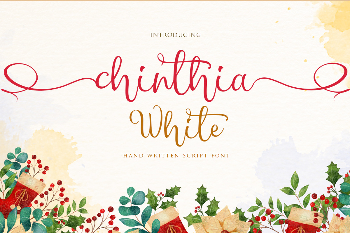 Chinthia white, a Script Font by ALIVECREATIVE (Photo 1 of 6)