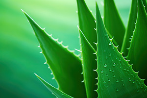 Aloe vera slices on green background, a Nature Photo by AlyaAnd