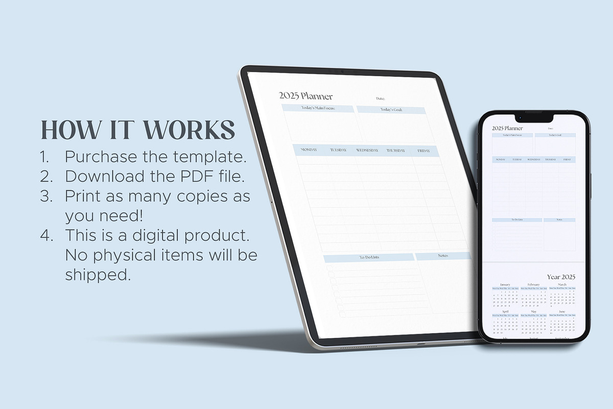 Minimalist 2025 Planner, a Stationery Template by Oshin Design (Photo 6 of 6)