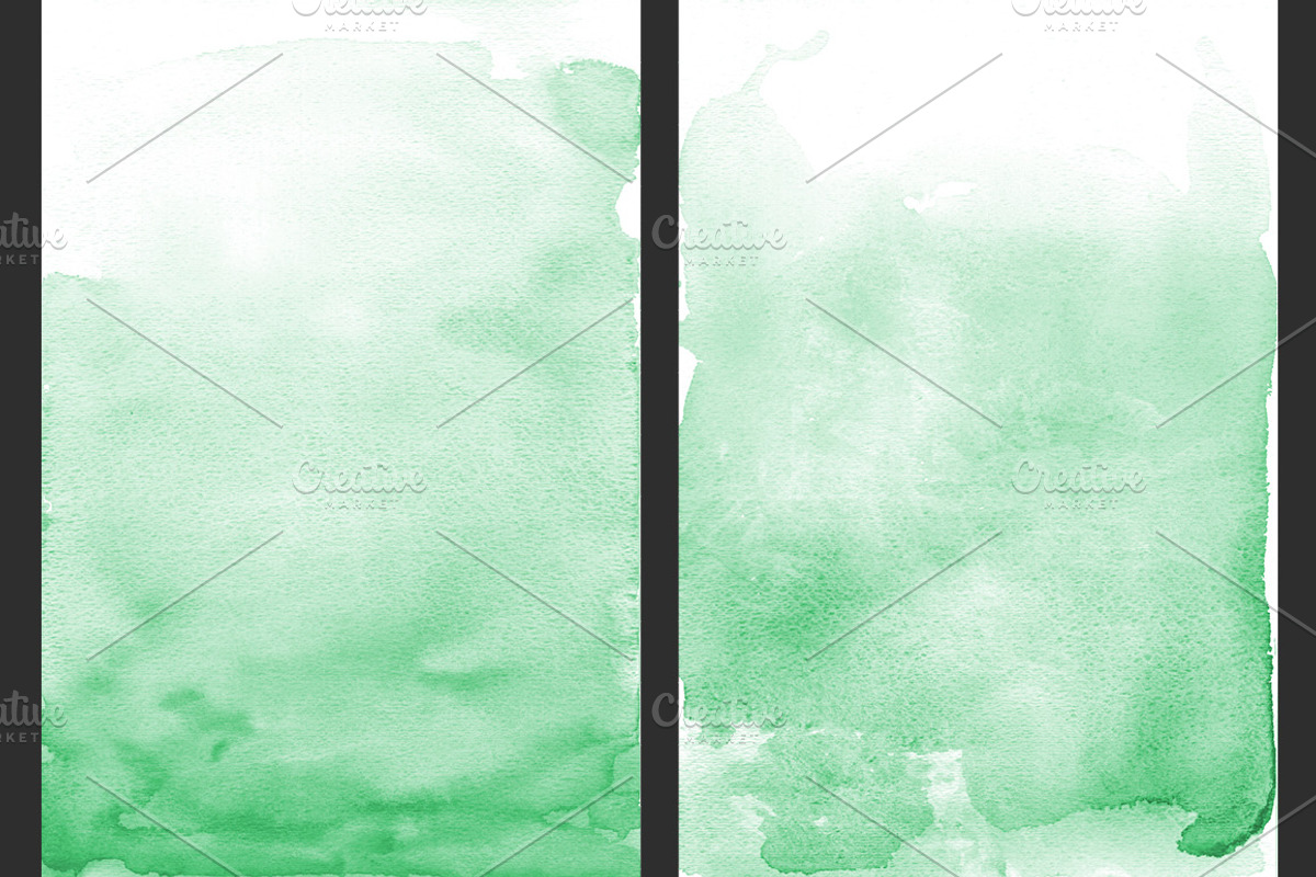 Green Ombre Watercolor Backgrounds, a Texture Graphic by M. by mprintly (Photo 4 of 6)