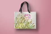 Watercolor Tropical Leaves & Flowers, an Illustration by babenkoirusa (Thumbnail 15 of 17)