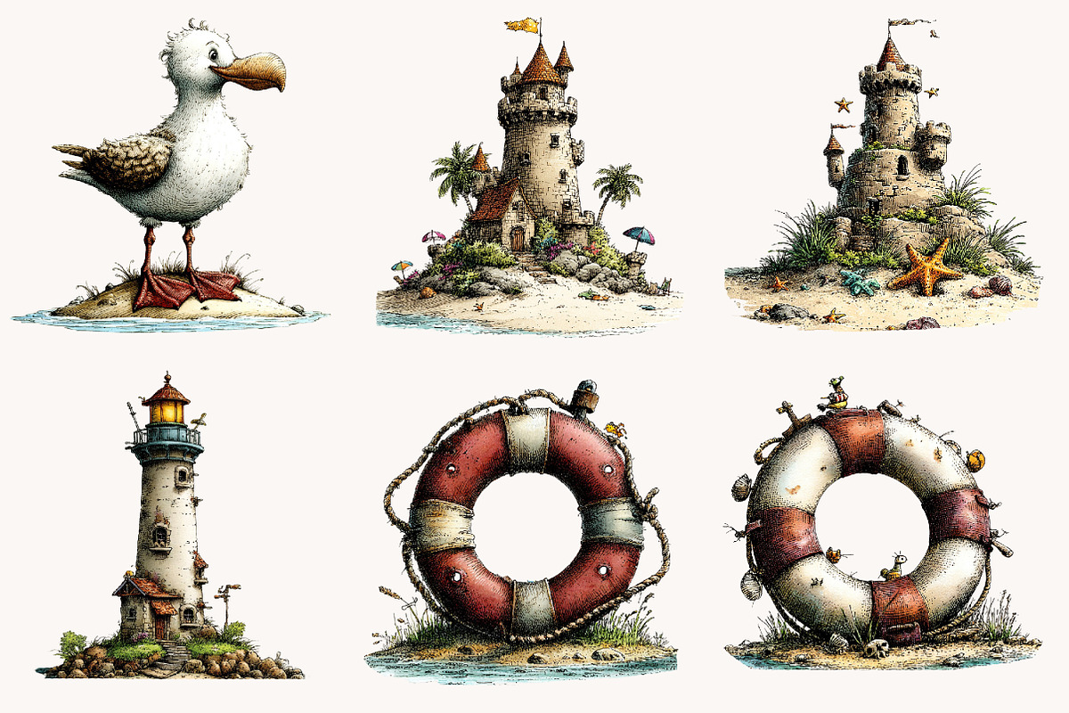 Watercolor Coastal Summer PNG, a Seasonal Illustration by Designworld (Photo 3 of 10)