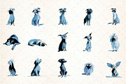 Watercolor Doodle Dog Clipart Set, an Illustration by DreamCafeArt (Thumbnail 2 of 5)