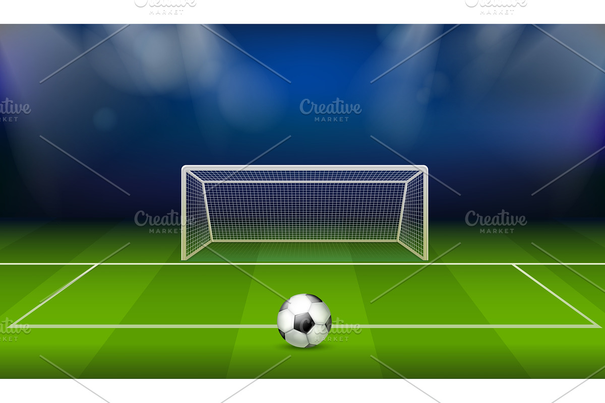 Penalty kick. Realistic soccer ball, a Sport Illustration by Stock-Smart-Start
