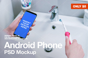 Android Phone Galaxy PSD Mockup