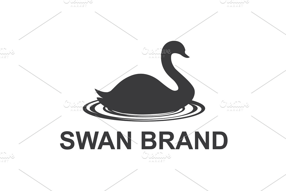 Elegant swan logo with water waves, an Animal Illustration by LogosDen