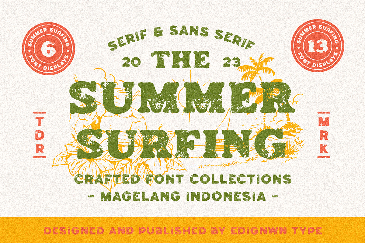 Summer Surfing - Display Font, a Serif Font by Edignwn Type (Photo 1 of 13)