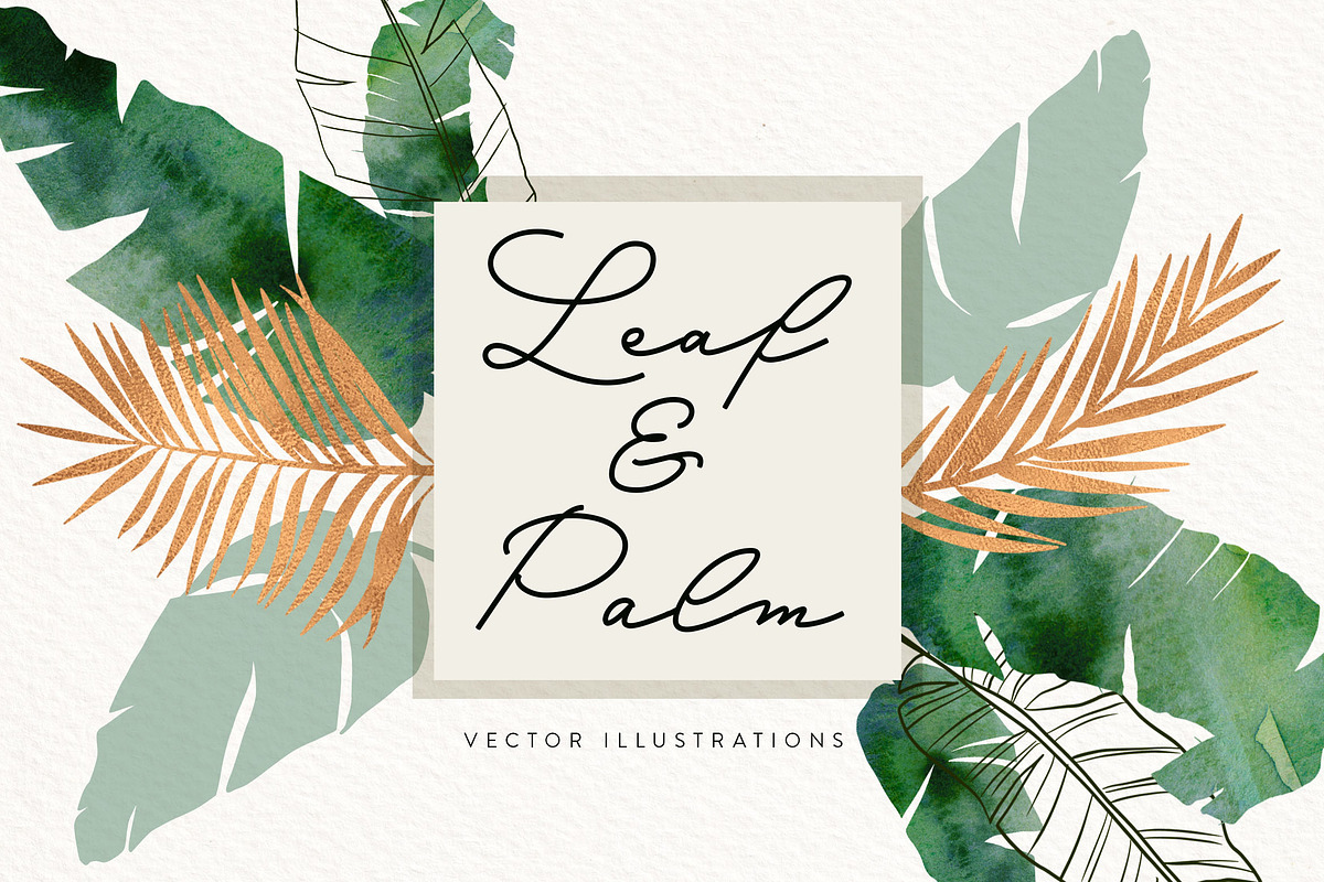 Palm Leaf Vectors and Textures, a Texture Illustration by Fire Spark Studio (Photo 1 of 7)