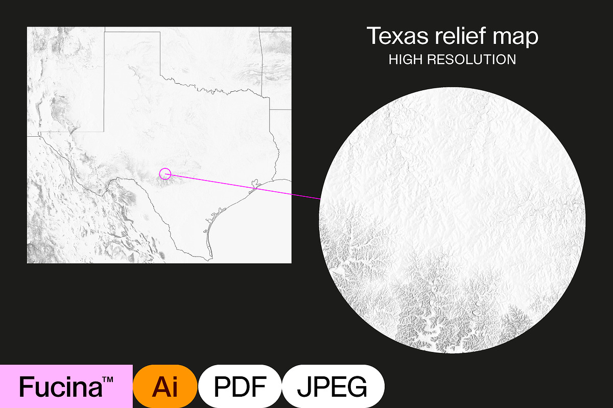 Texas Relief Map, a Graphic by Fucina™ (Photo 1 of 4)