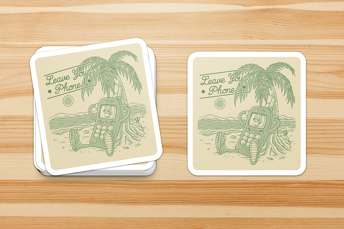 old hand phone on the beach, a Branding & Logo Template by Judsart (Photo 3 of 3)