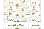 Pumpkin patch autumn harvest pattern, a Pattern Graphic by Milatoo (Thumbnail 1 of 4)