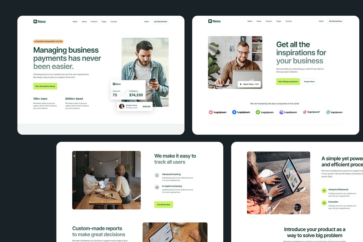 Nexo: Multi-Layout SaaS Figma, an UI Kit Template by FinestDevs (Photo 5 of 8)