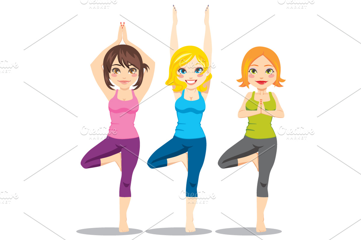 Yoga Women Poses 5 Illustrations Set, a Healthcare Illustration by Kakigori Studio (Photo 4 of 5)