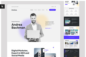 One Page CV Resume Landing Page