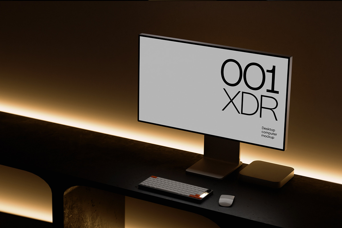 Desktop Computer Mockup Set Dark, a Device Mockup by Croma Studio (Photo 5 of 7)